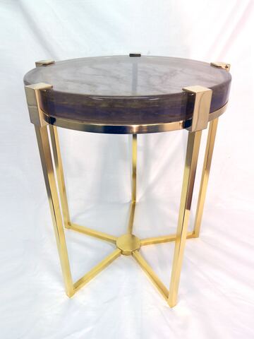 Gold Marbled Quartz Table