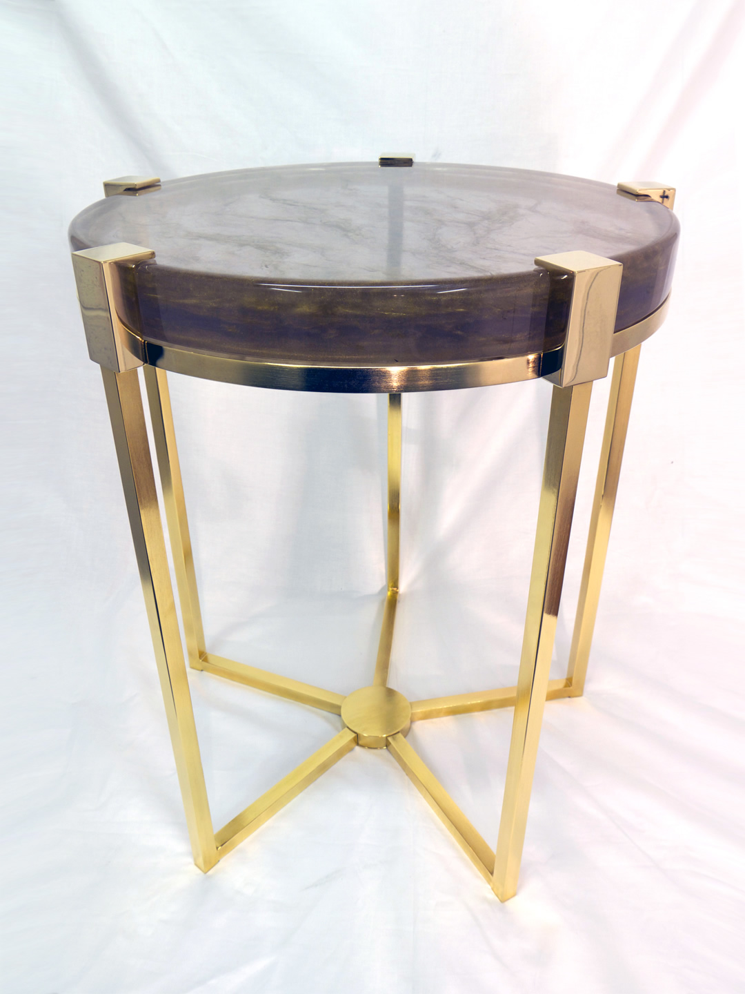 Gold Marbled Quartz Table